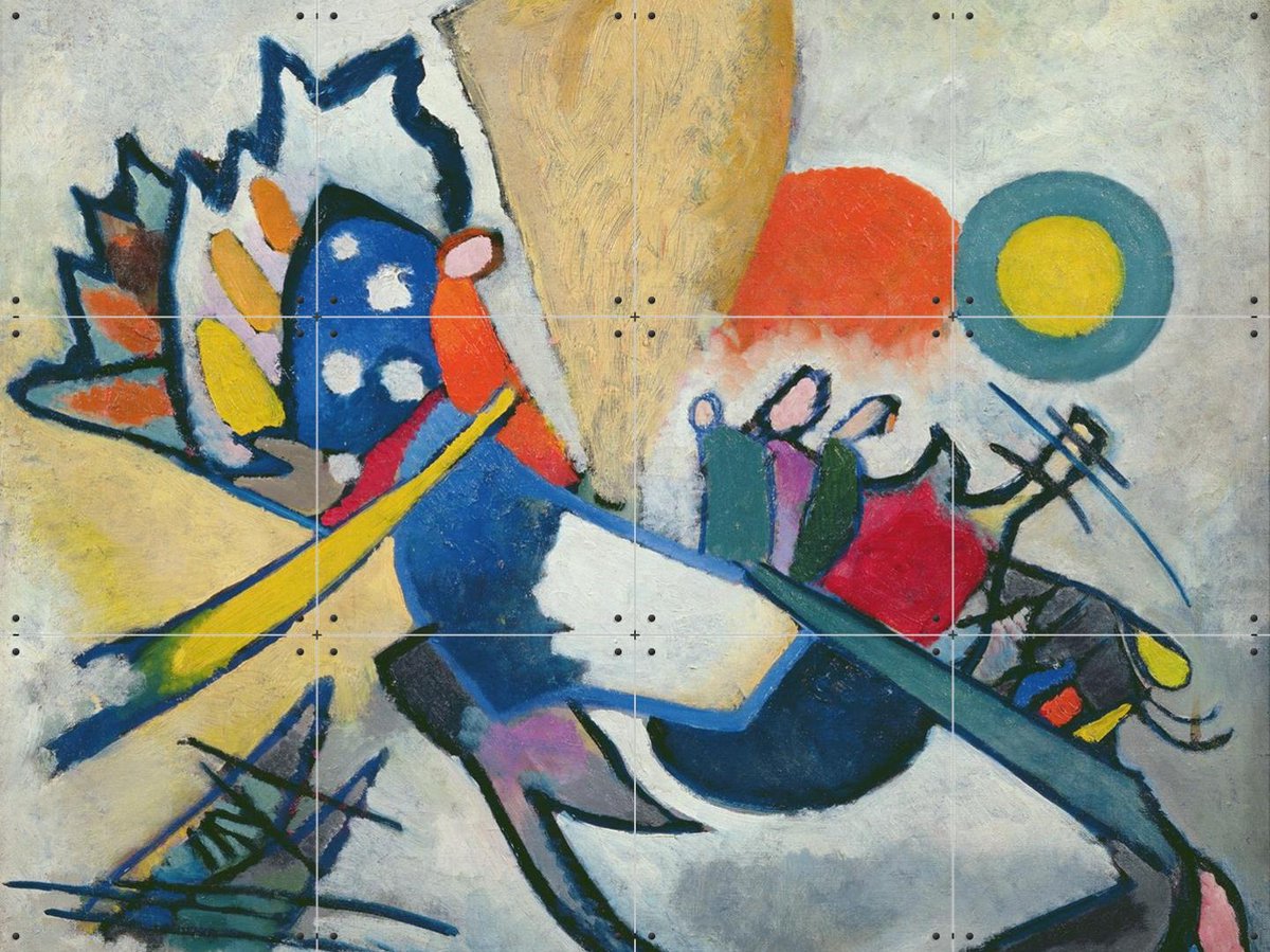 IXXI Improvisation 209, Kandinsky & Bridgeman Images - 80 x 60 cm - Gratis ophangtool - Grote wanddecoratie en posters - Klassiek, Kleurrijk