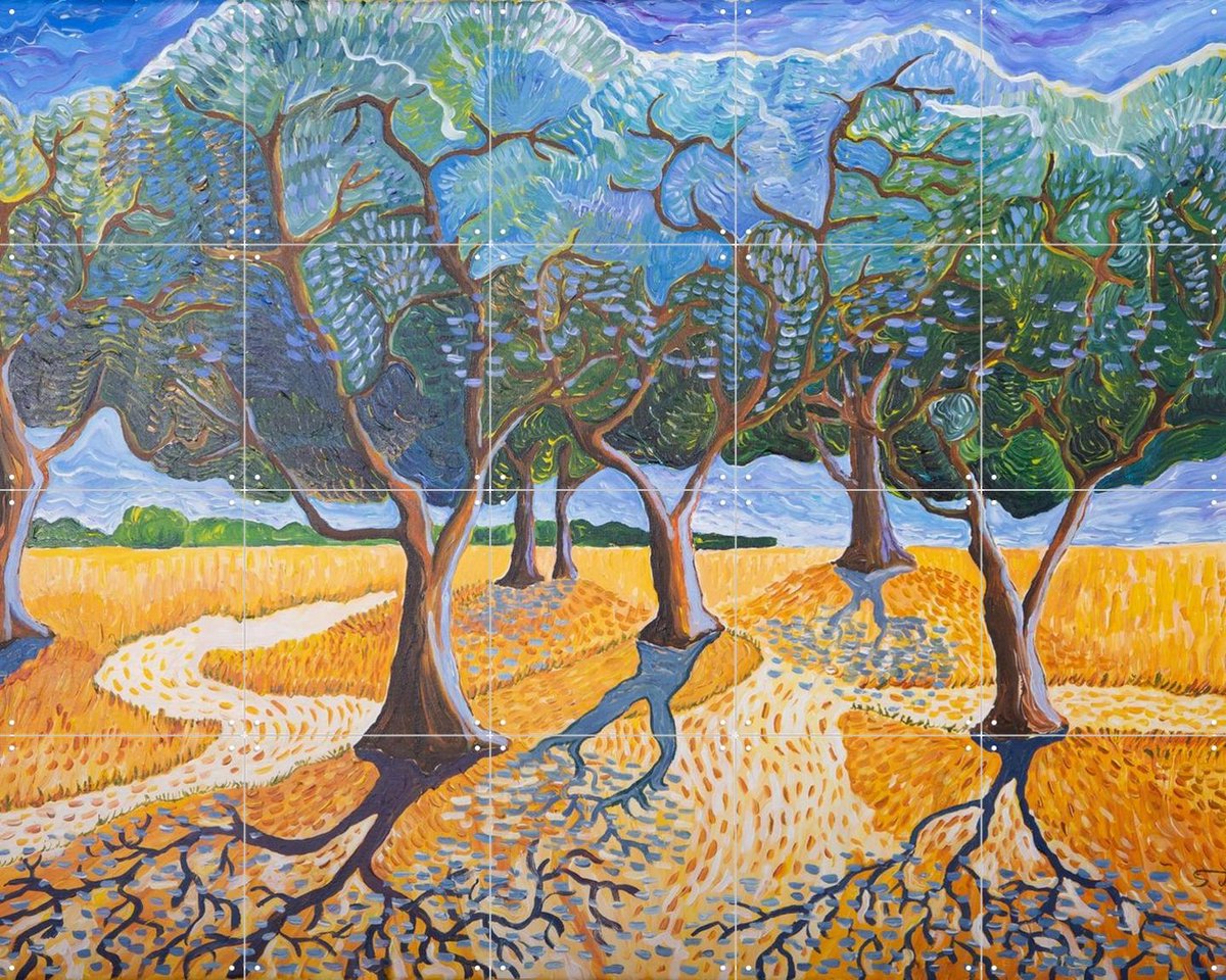 IXXI Trees, Zurab Dariali & Van Gogh 21st Century - 100 x 80 cm - Gratis ophangtool - Grote wanddecoratie en posters - Kleurrijk, Postimpressionisme