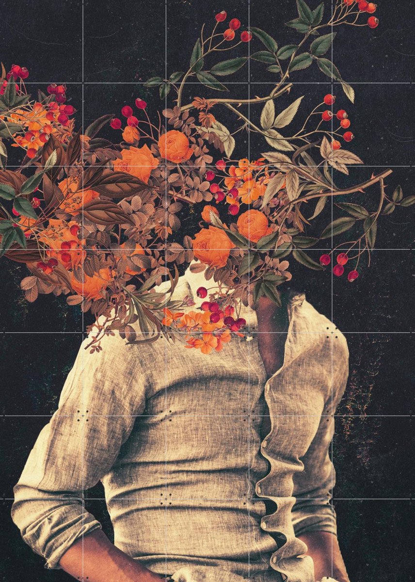 IXXI Roots, Frank Moth - 100 x 140 cm - Gratis ophangtool - Grote wanddecoratie en posters - Vintage, Collage, Surrealisme, Mancave, Woonkamer
