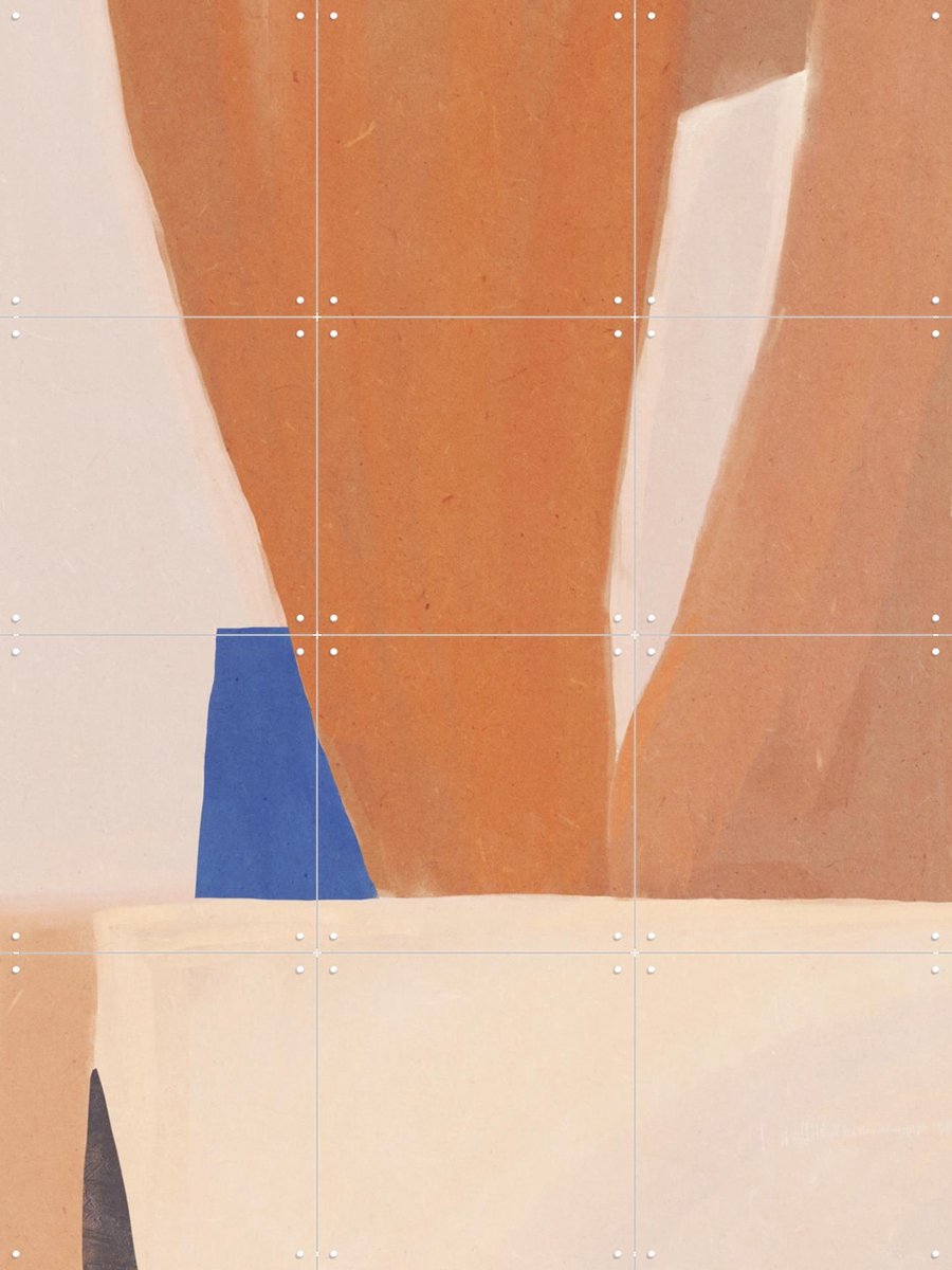 IXXI Warm Earth Tones And Bold Geometric Shapes, Little Dean & Various - 60 x 80 cm - Gratis ophangtool - Grote wanddecoratie en posters -