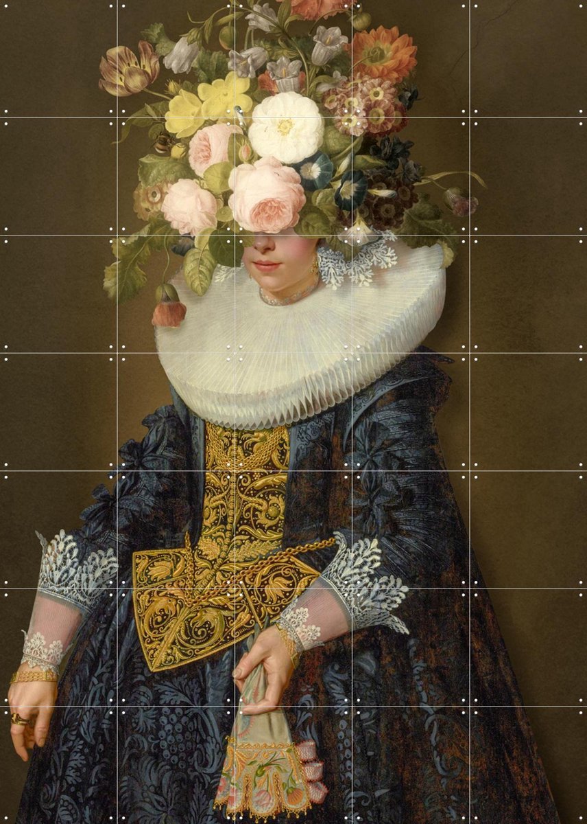 IXXI Portrait of a Woman, Marja van den Hurk - 100 x 140 cm - Gratis ophangtool - Grote wanddecoratie en posters - Olieverf, Grafisch Ontwerp