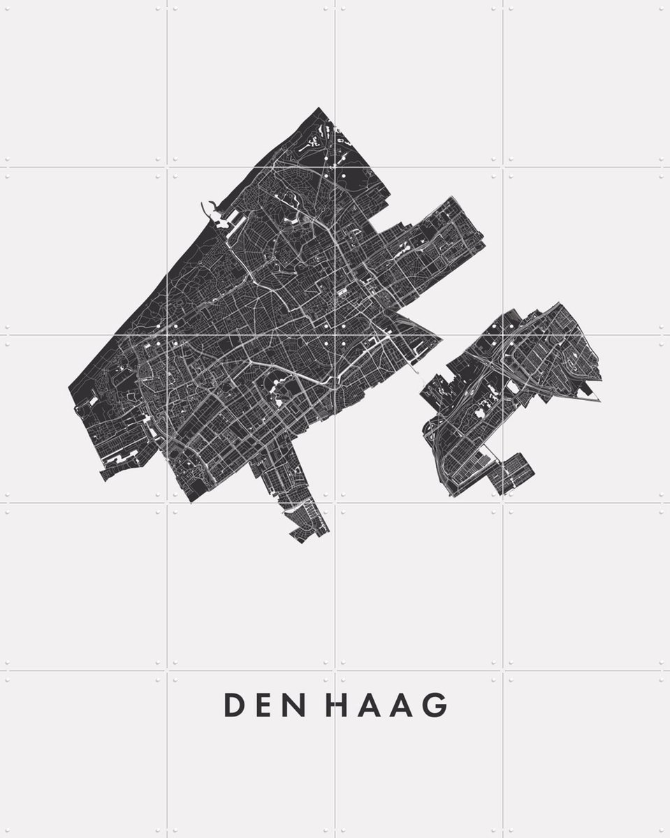 IXXI Den Haag City Map, Kunst in Kaart - 80 x 100 cm - Gratis ophangtool - Grote wanddecoratie en posters - Minimalisme, Grafisch Ontwerp, Technische