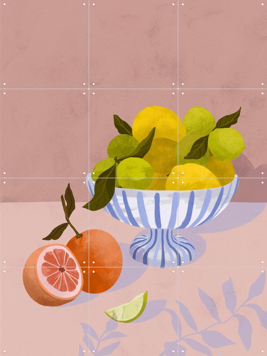 IXXI Bittersweet, Goed Blauw - 60 x 80 cm - Gratis ophangtool - Grote wanddecoratie en posters - Kleurrijk, Digitale Kunst, Illustraties, Speels