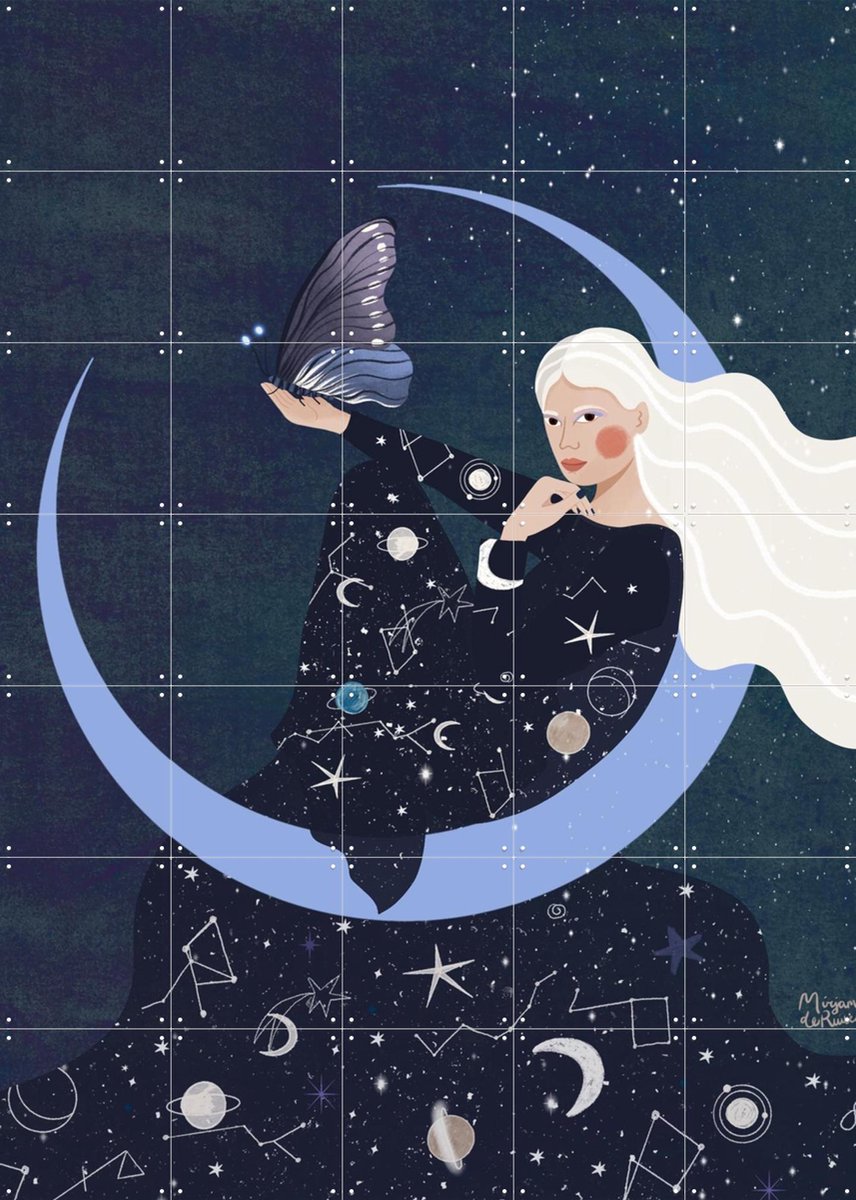 IXXI Renewal Crescent Moon, Mirjam de Ruiter - 100 x 140 cm - Gratis ophangtool - Grote wanddecoratie en posters - Illustraties, Digitale Kunst
