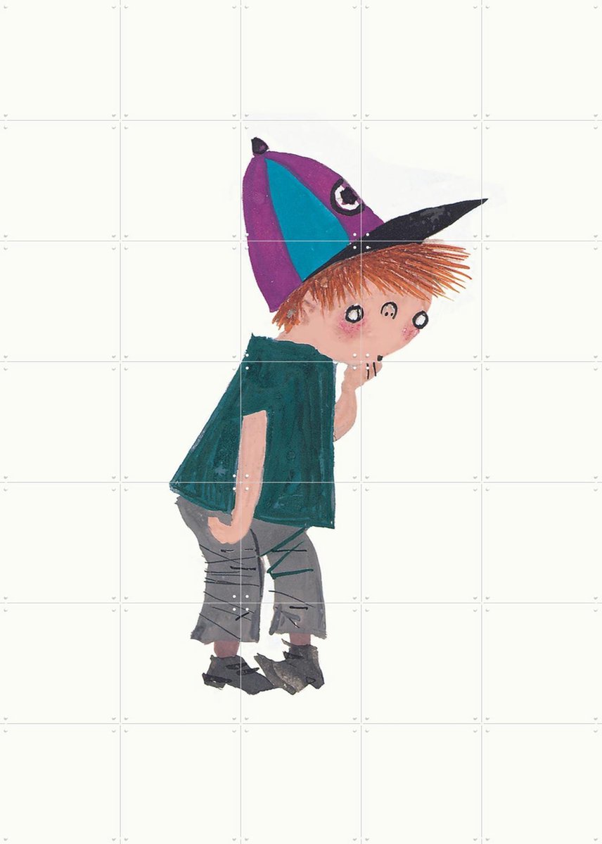 IXXI Jongen Pluk, Fiep Westendorp - 100 x 140 cm - Gratis ophangtool - Grote wanddecoratie en posters - Cartoonesk, Speels, Illustraties, Babykamer