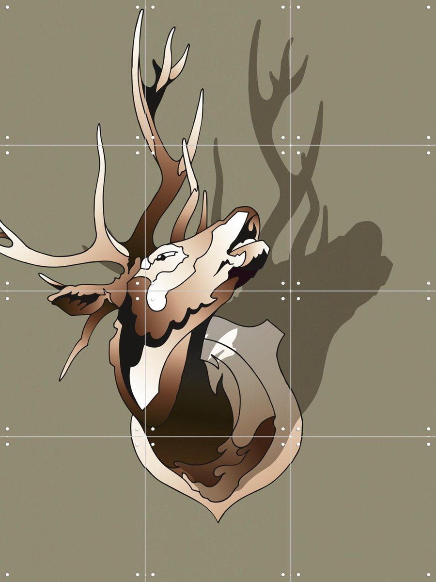 IXXI Deer, ZenkOne - 60 x 80 cm - Gratis ophangtool - Grote wanddecoratie en posters - Decoratieve kunsten, Illustraties, Grafisch Ontwerp, Digitale
