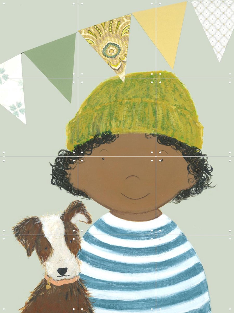 IXXI Feestbeest, Desirée van Hattem - 60 x 80 cm - Gratis ophangtool - Grote wanddecoratie en posters - Cartoonesk, Speels, Illustraties, Kleurrijk