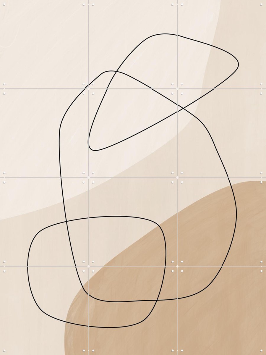 IXXI Graphic Shapes & Lines, Elena Ristova & Various - 60 x 80 cm - Gratis ophangtool - Grote wanddecoratie en posters - Minimalisme, Line art