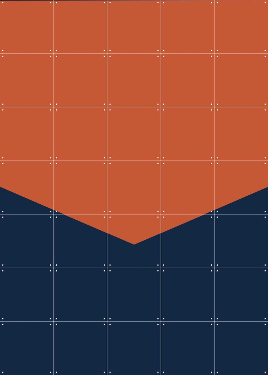 IXXI Color blocking - Orange Blue, Allon Dery - 100 x 140 cm - Gratis ophangtool - Grote wanddecoratie en posters - Abstract, Minimalisme, Grafisch