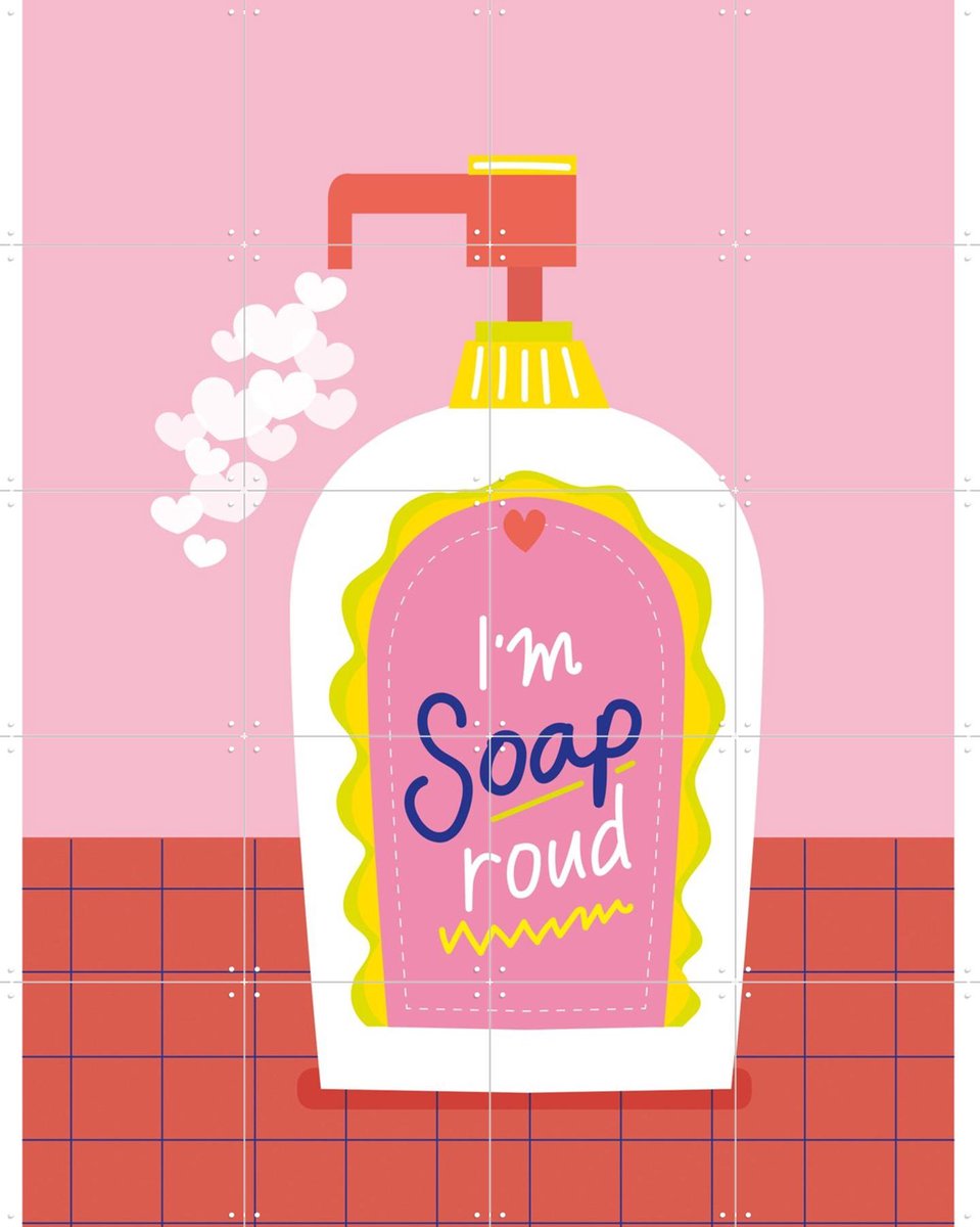 IXXI I'm Soap Roud, Jetske Kox - 80 x 100 cm - Gratis ophangtool - Grote wanddecoratie en posters - Grafisch Ontwerp, Pop art, Kleurrijk, Speels