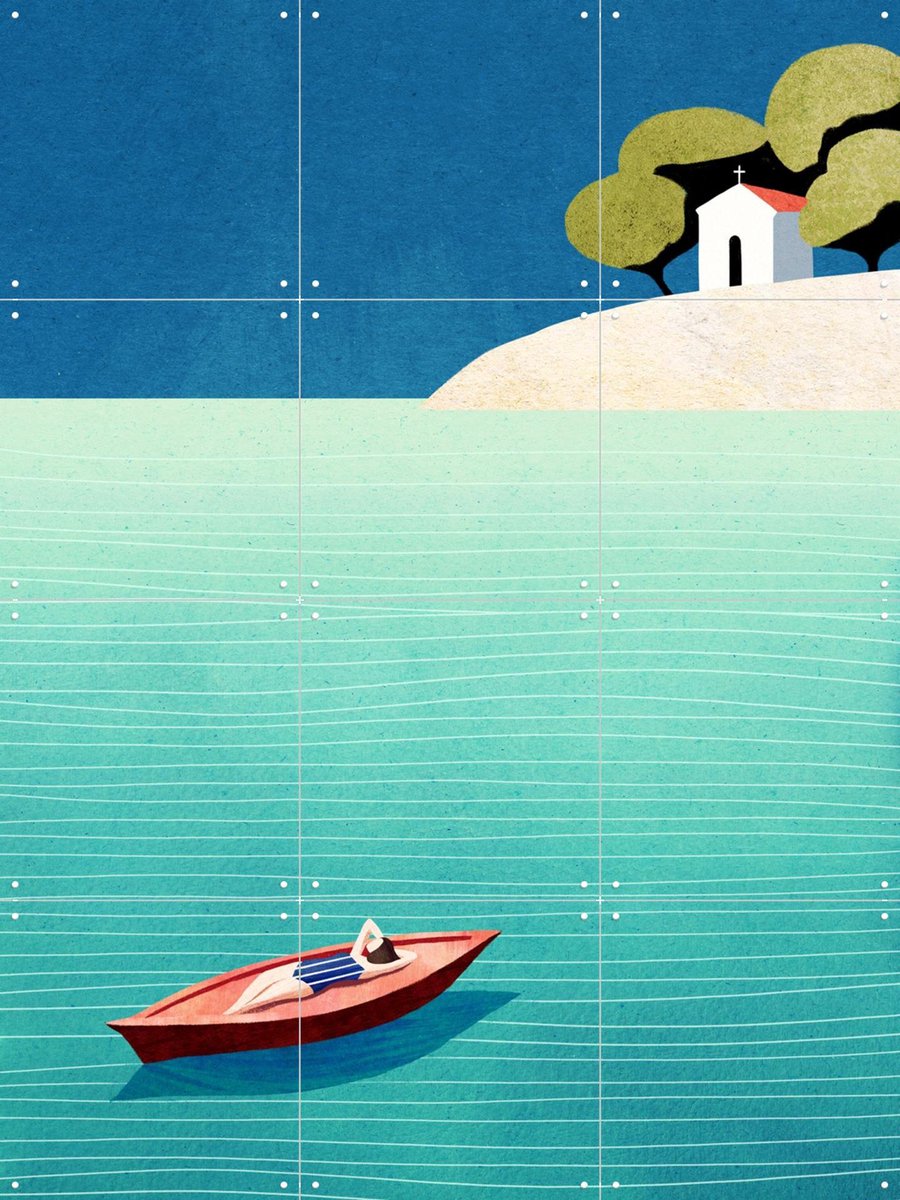 IXXI La Siesta, Henry Rivers - 60 x 80 cm - Gratis ophangtool - Grote wanddecoratie en posters - Grafisch Ontwerp, Minimalisme, Illustraties