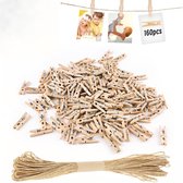 50Pcs Kerst Houten Wasknijpers, Mini Sneeuwvlok Foto Clips
