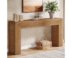 Tribesigns Consoletafel - Sidetable - Hout - Lichtbruin - Smalle Sofatafel - 160 x 30 x 80 cm - Console Tafel voor Hal, Woonkamer, Entree
