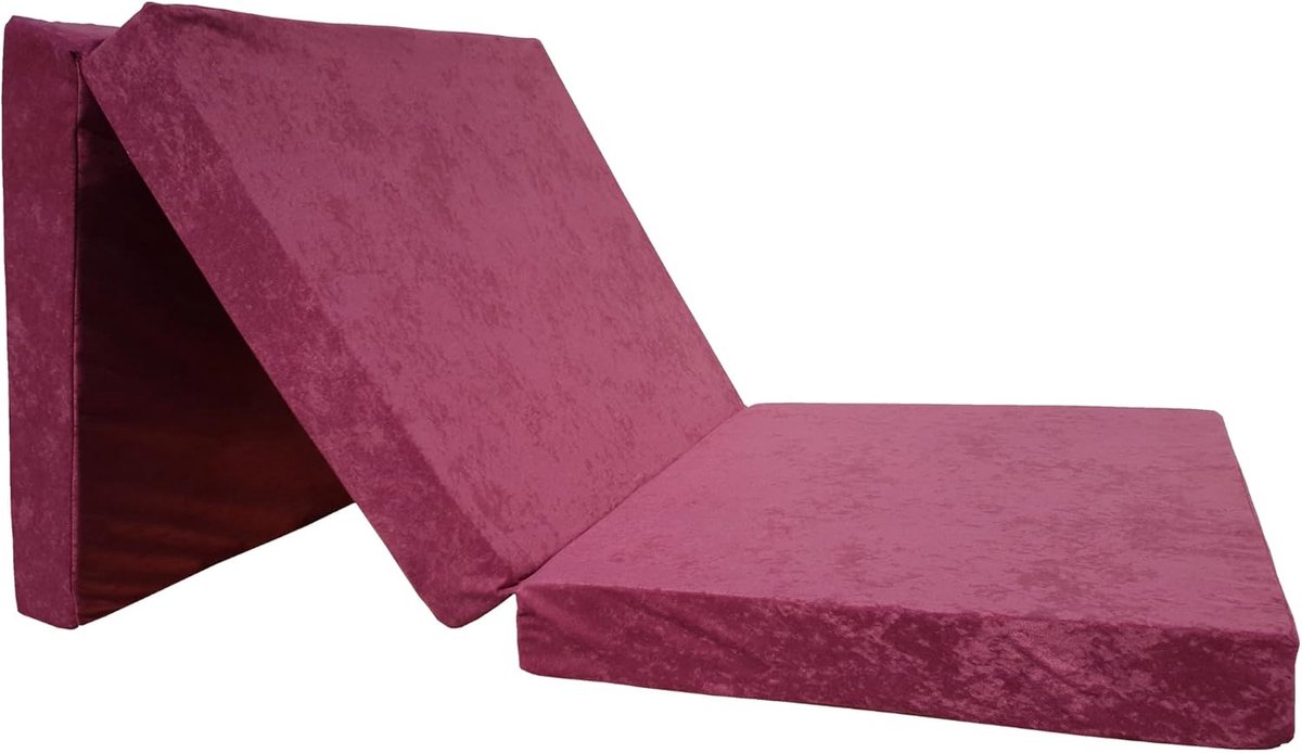 Noodmatras Opvouwbaar 195 x 65 x 8 cm – Logeermatras & Zitmatras voor Gasten – Schuimmatras met Meubelstof – Compact, Lichtgewicht & Comfortabel – Pauwhome