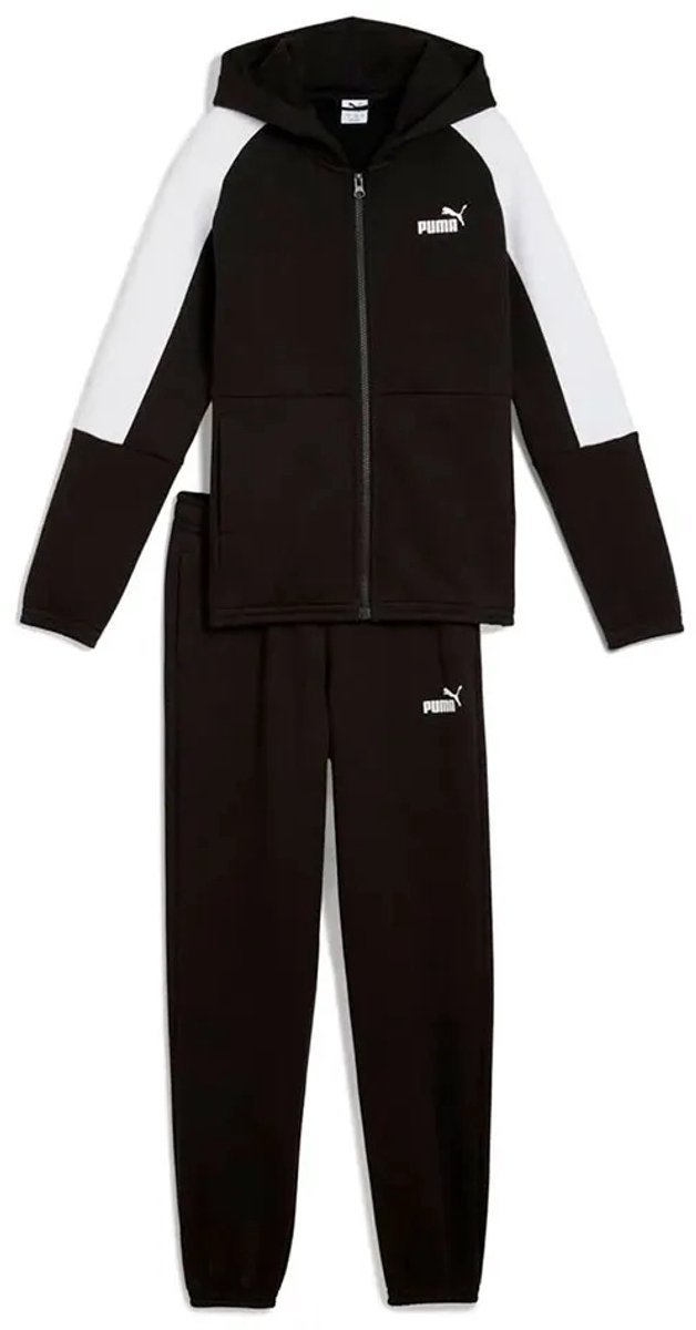 Puma Ess Block Trainingspak 14-16 Years Jongens Zwart