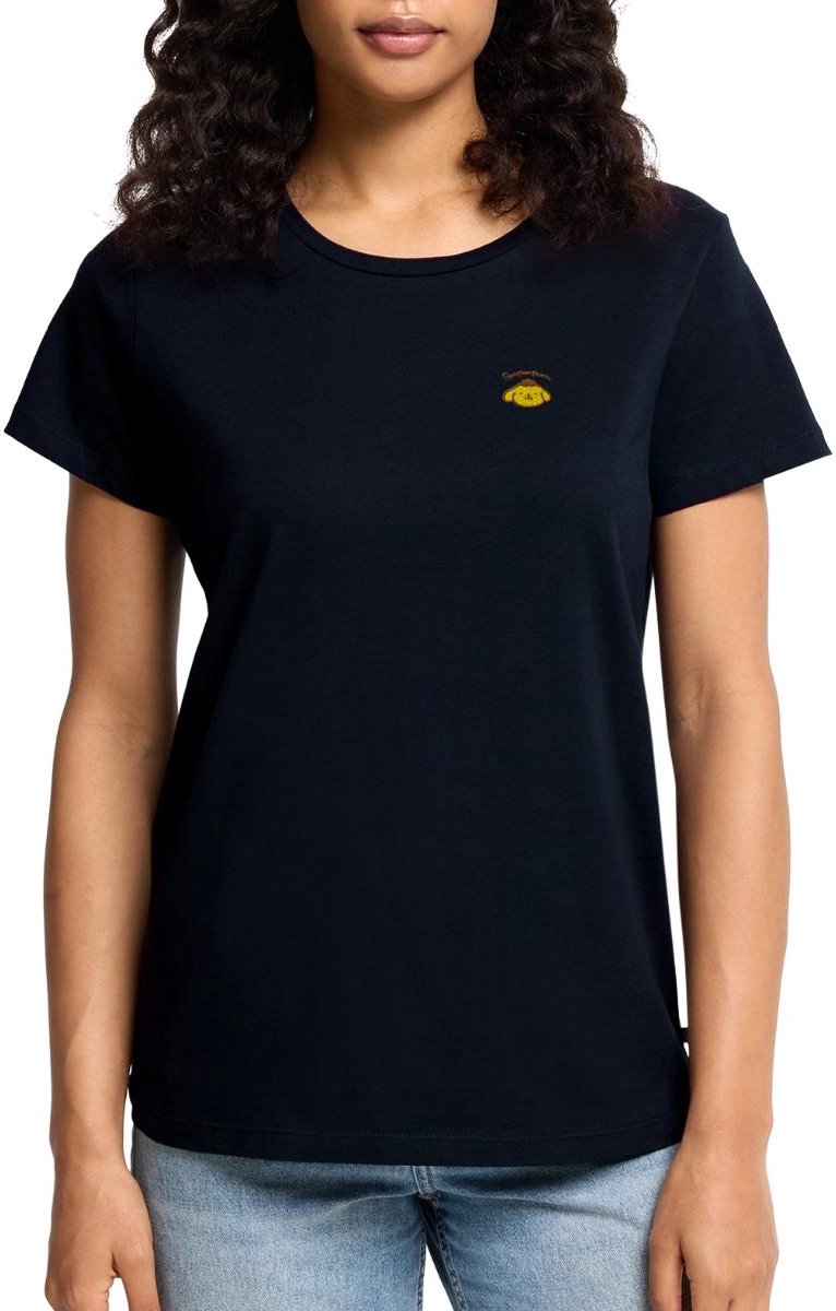 Pompompurin Geborduurd Portret Premium T Shirt Dames