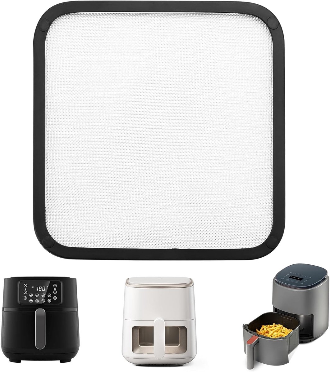 Magnetisch roestvrijstalen heteluchtfriteuse spatbescherming, Airfryer accessoires, voor Cosori TurboBlaze 5,5L 6,0L 6,2L, Philips Airfryer HD9285 XXL 7,2L HD9270 XL 6,2L