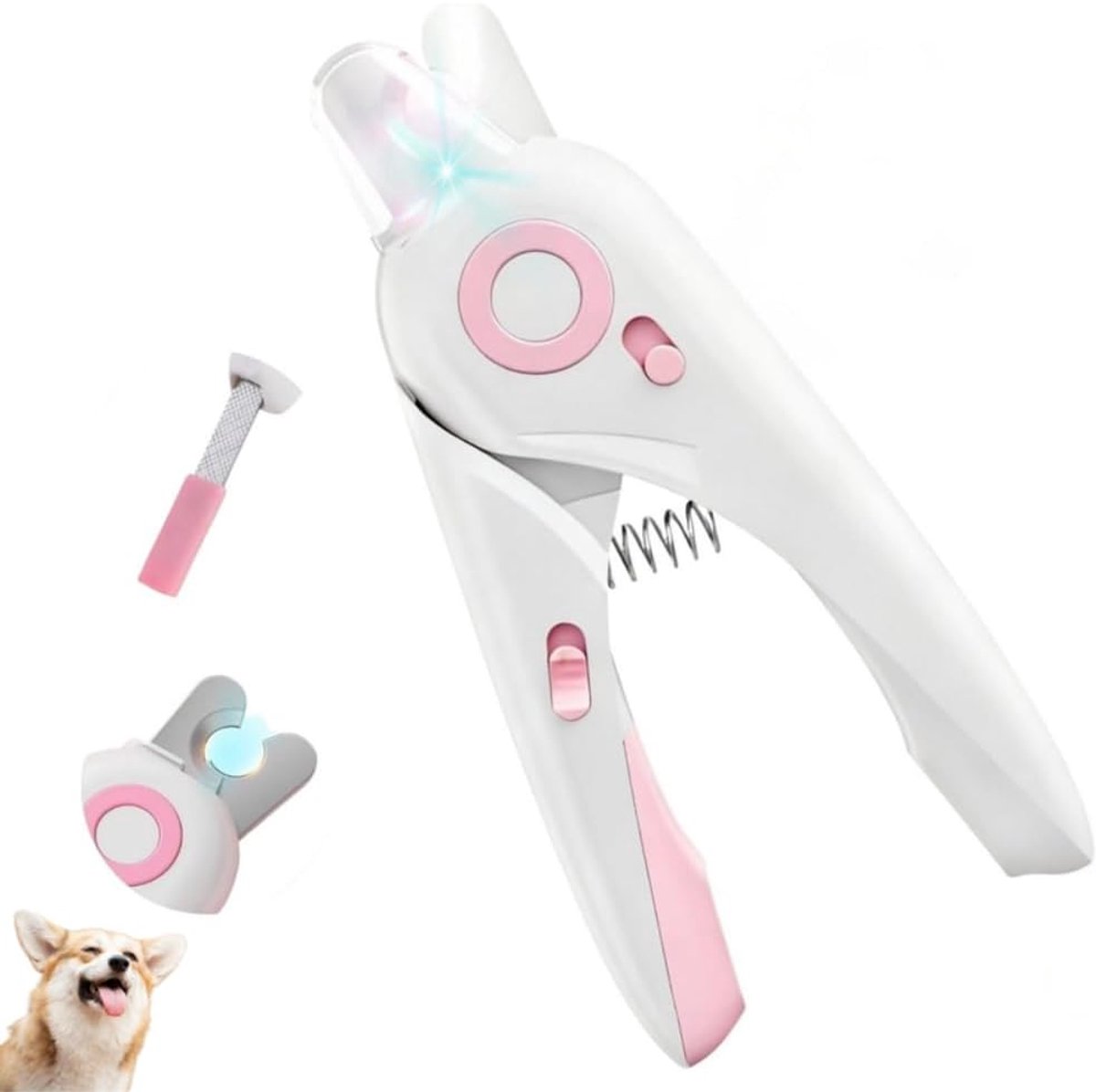 Oneay 4-in-1 LED nagelknipper voor honden en katten met licht en nagelvijl voor liefdevolle huisdiereigenaren - Scherpe messen, LED-detector voor snelle en veilige nagelverzorging van uw huisdier