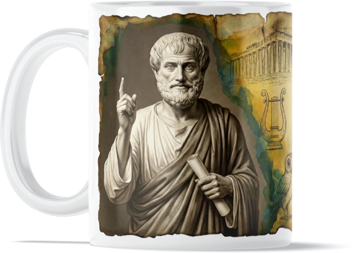 Aristoteles Filosofische Quote Mok - Excellence is a Habit - Inspiratie voor Werk, Kantoor & Studie - Cadeau voor hem: Succes & Goede Mindset