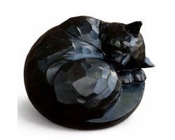 Katten Urn - Zwarte Katten urn – Slapend Katje - Met gratis memorial flesje voor het bewaren van plukje vacht - Een Bijzondere Herinnering aan Jouw Kat - Urn voor Kat - Herdenkingsurn voor Kat - Crematie Urn voor Katten – Duurzame As Urn