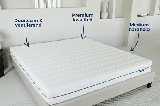 Akkon® Koudschuim Matras 160x200 - 14 cm dik | Hybrid Koudschuim HR45 - Orthopedisch - Premium Kwaliteit - 50 nachten proefslapen