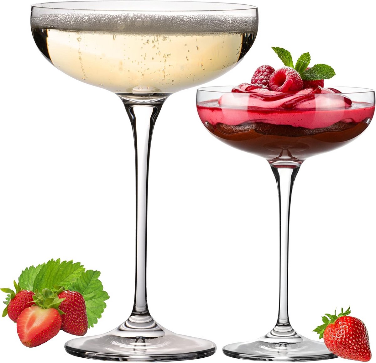 2x Luxe Champagneglazen 220 ml Kristalglas - Elegant & Vaatwasmachinebestendig