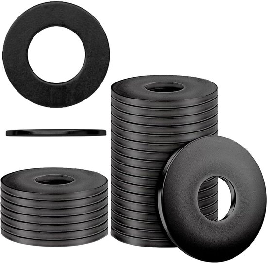 25x Zwarte RVS Ringen M5 - Corrosiebestendige A2 V2A Onderlegringen ...