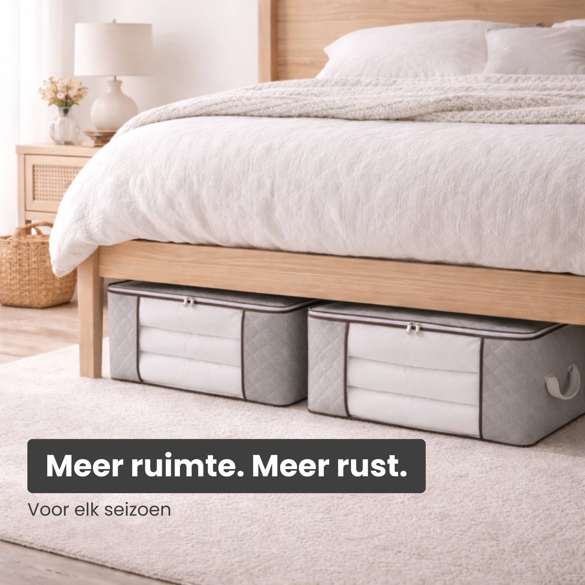 HOTUT Grote verhuiszakken voor kleding, 4 stuks opbergtas voor kleding met ritssluiting en handgrepen, waterdichte verhuiszakken van 600D Oxford-stof voor kleding, dekens, donsdekbedden