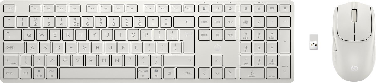 HP 490C Multi-Device Dual-Mode Toetsenbord en Muis Wit QWERTY