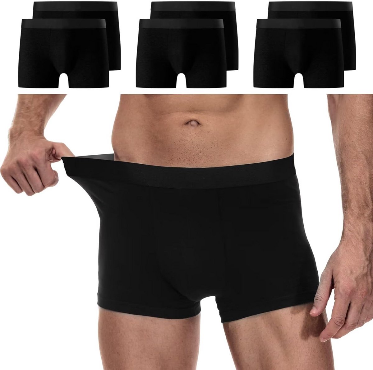 6-Pack Boxershorts Heren Katoen - Comfortabele Onderbroeken Zonder Kriebel Labels