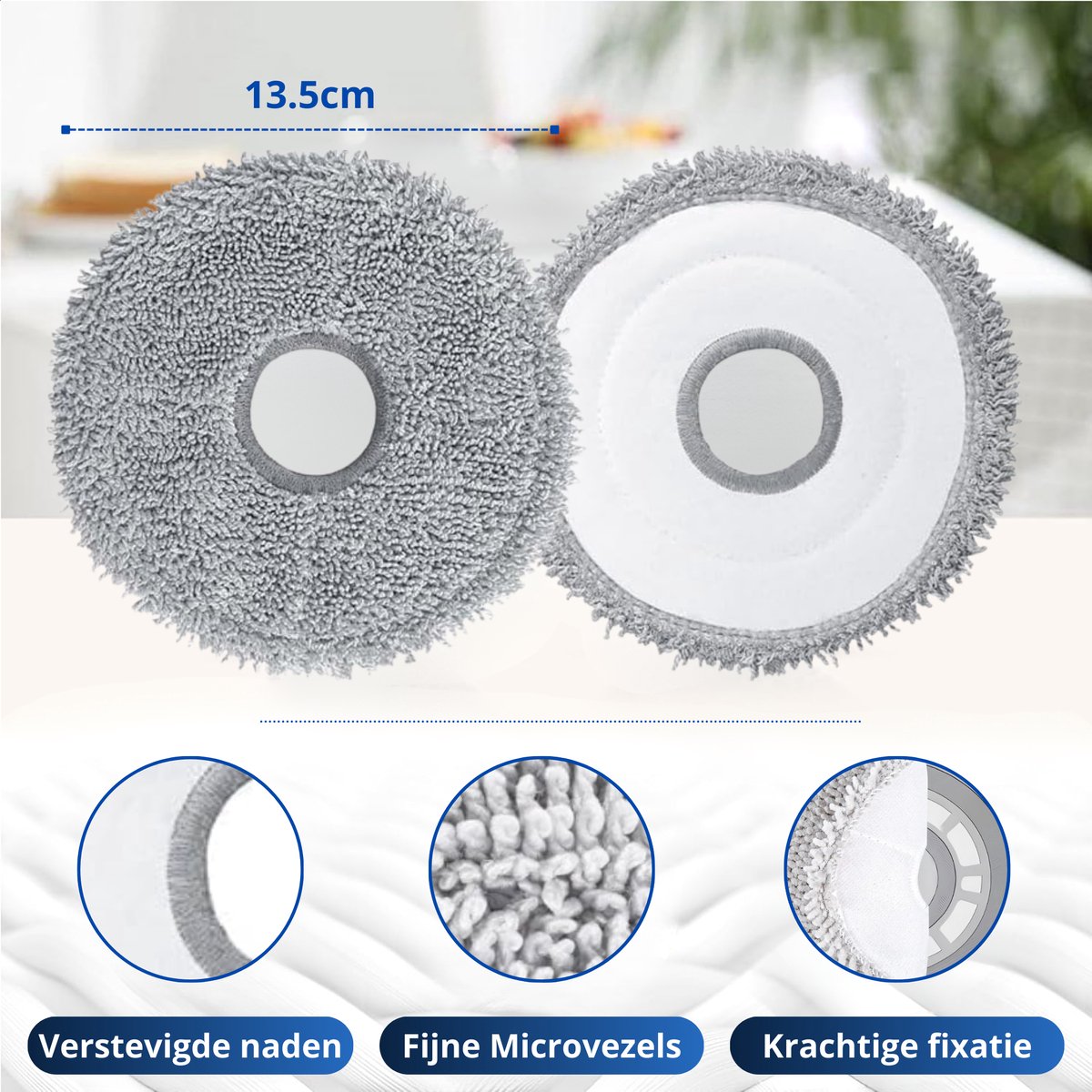 10 stuks Dweilpads - Geschikt voor Dreame L10s Ultra, L10 Ultra, L10 Prime, L10s Pro, L20 Ultra, L40 Ultra, L40 Pro, X40 Ultra, X50 Ultra, Xiaomi X10 / X20, Roborock Qrevo S5V, Qrevo Curv - Robotstofzuiger Onderdelen en Accessoires — afbeelding 5
