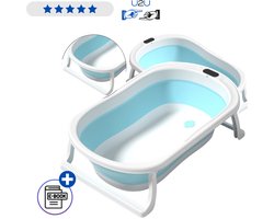 Opvouwbaar Baby Badje Met Antislip Voeten Veilig Inklapbaar Kinderbad Voor Baby En Peuter Ruimtebesparend Reisbadtje Van Huidvriendelijk Materiaal Met Ophanghaak CE Gecertificeerd Blauw 75 x 46 cm Speelgoed 1 jaar Compact En Praktisch Thuis Met Ebook