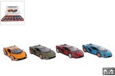Lamborghini Sian die cast pull back 1:40 (per stuk, 4 kleurvarianten)