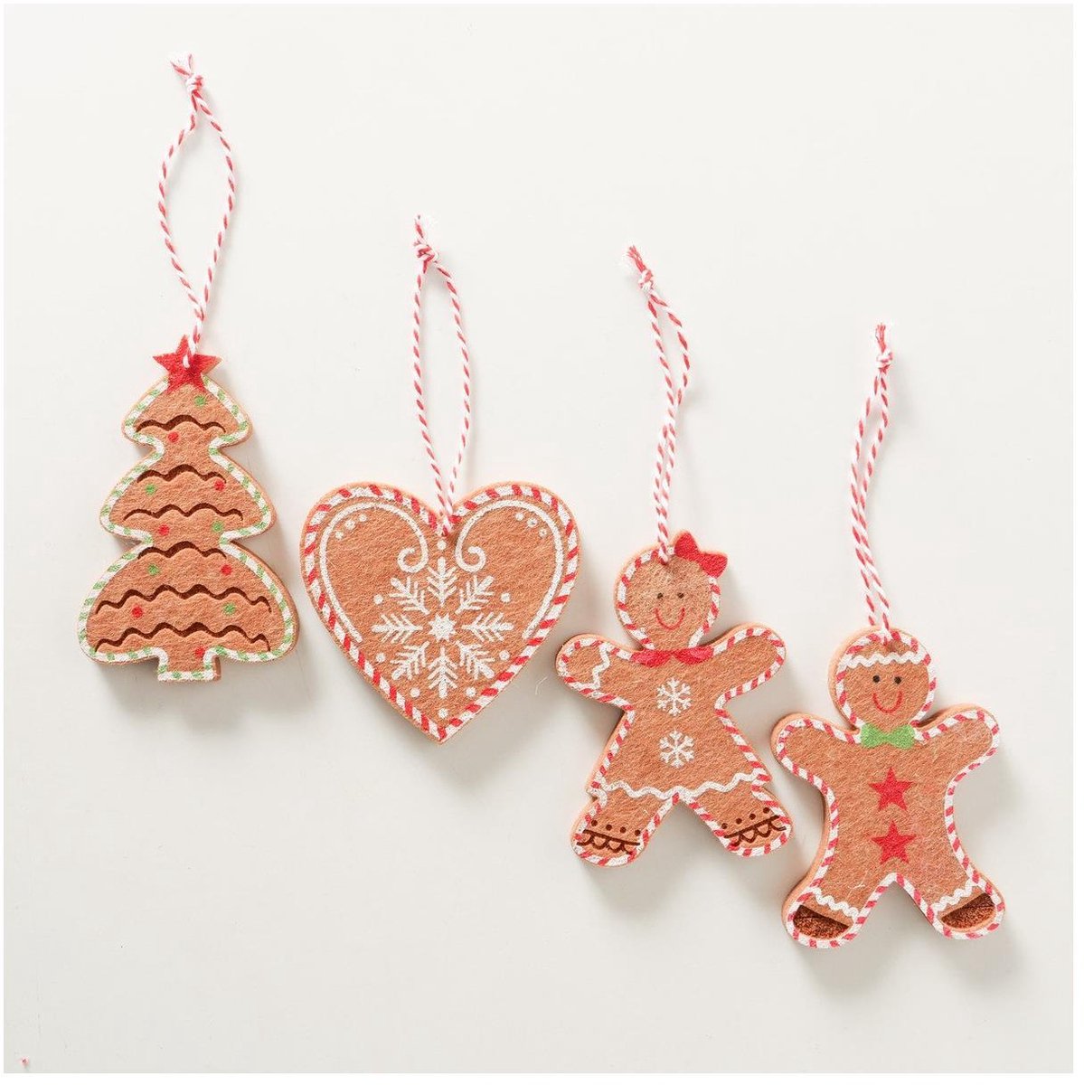 Boltze Home kersthanger peperkoekmannetje set - kerstdecoratie karton.