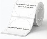 Niimbot labelprinterrol B21/B1/B3S/K3 - 50x50mm met 150 Labels - 1 rol - Wit - Rond Label