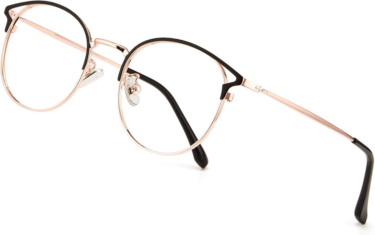 Blauwe Licht Bril Dames Vintage Cat Eye Rond Zonder Sterkte UV400