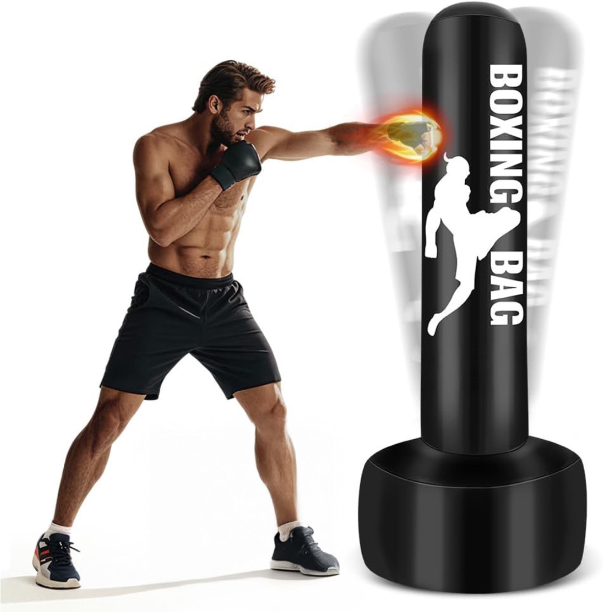 Octav8® Bokspaal - Inclusief Vulbare voet - Boksen en Trainen - 180 cm