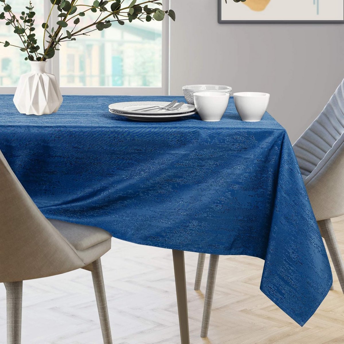 Set van 2 Donkerblauwe Tafellopers 35x200 cm en 115x200 cm - Waterafstotend