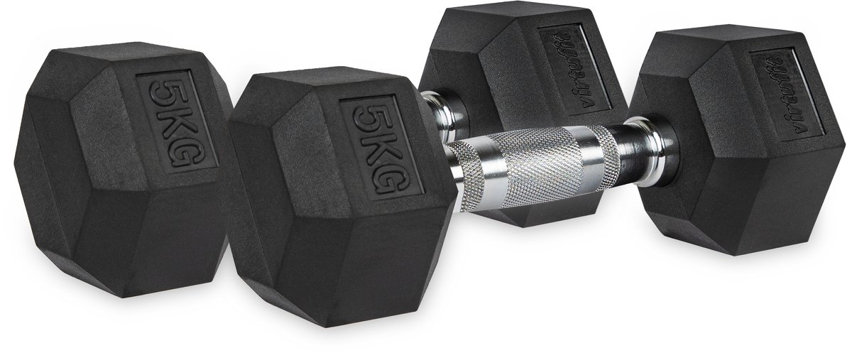 VirtuFit Hexa Dumbbell Pro Set - 2 x 5 kg - Hexagon Dumbbell - Krachttraining - Set van 2