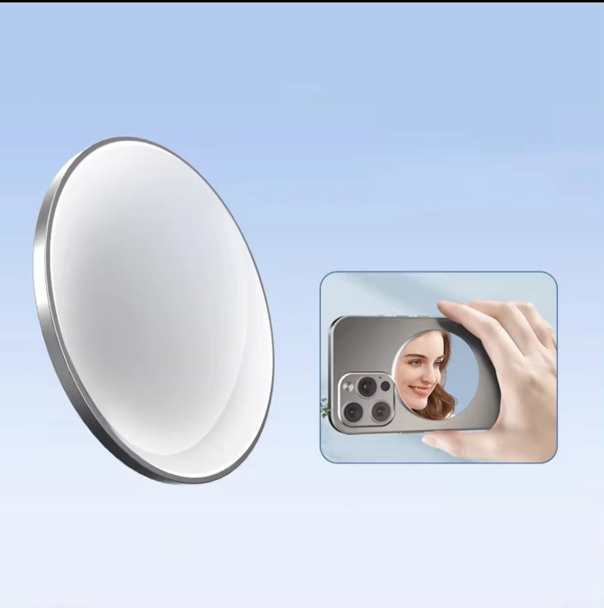 FingerGrip® - Magnetische Selfie Spiegel – Telefoon Achter camera Spiegel – Perfecte Selfies & Vlogs – Ø58 mm – WIT