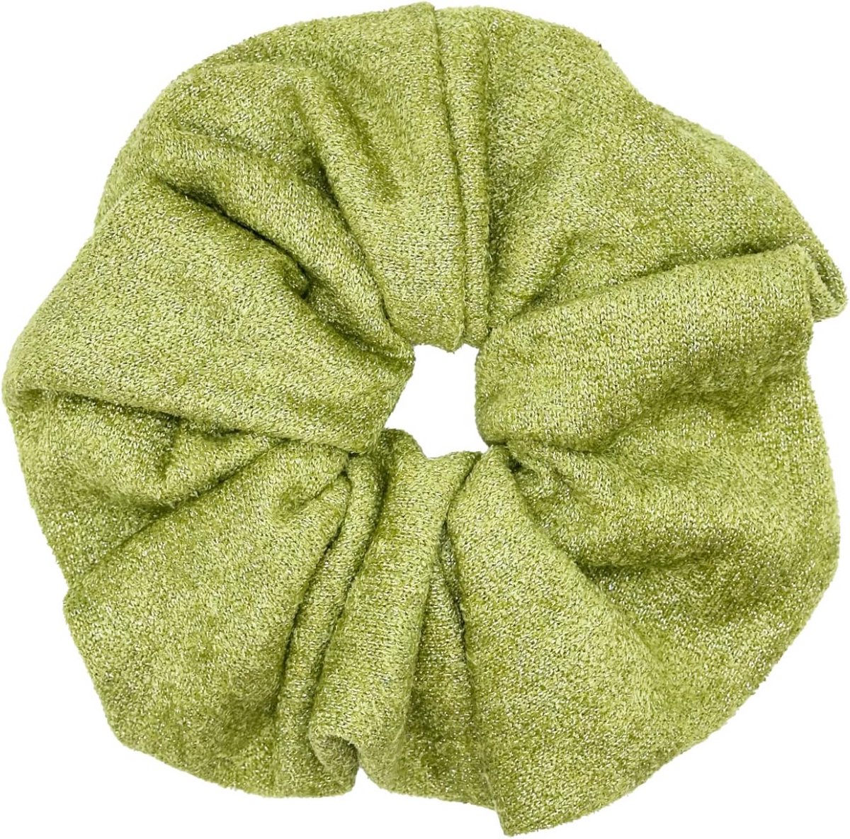 Extra Grote Katoenen Scrunchie Groen - Zacht, Elegant Haaraccessoire voor Dames