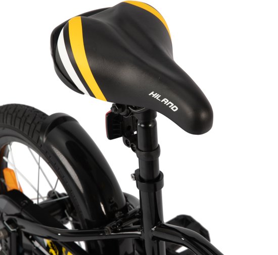 Hiland Stoere Jongensfiets - 20 Inch - Met Zijwieltjes & Standaard - Handrem & Terugtraprem - Zwart/Oranje - Geschikt voor buitenactiviteiten in de lente van Hiland — afbeelding 5
