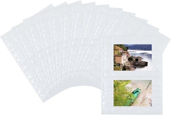 Foto: Fotohoezen a6 10x15 cm 10 stuks 2 vakken per hoes instekhoezen voor albums en mappen