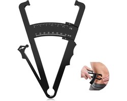 Vetmeter -1 Stuk - Lichaamsvetmeter - Huidplooimeter - Digitale Verpercentage Meter - Weegschaal - Vetpercentage Meten - Vet Meter - Afvallen - Unisex - Geschikt Voor Mensen Die Op Dieet Zijn En Bodybuilders - Zwart