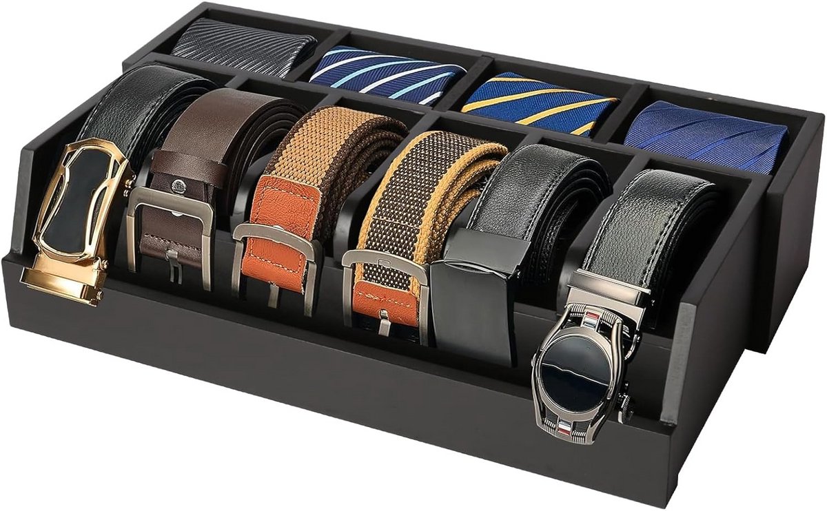 Luxe Riem Organizer met 10 Vakken voor Kastlade - Riemopbergdoos en Gordeldisplay