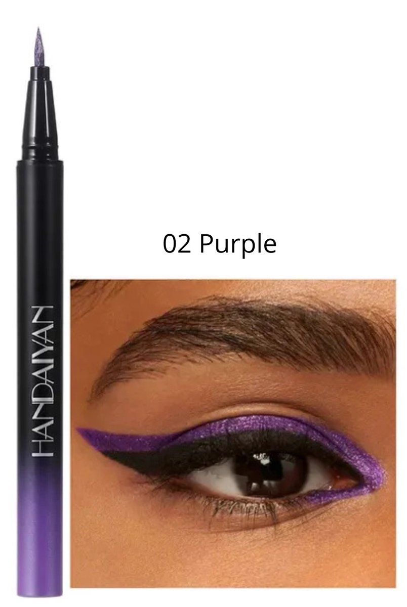 Vivid Metallic Liquid Eyeliner - 02 Purple - Waterproof - 0.8ml