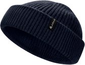 Nordic | Donkerblauwe Beanie in Zeemansstijl van Wolmix