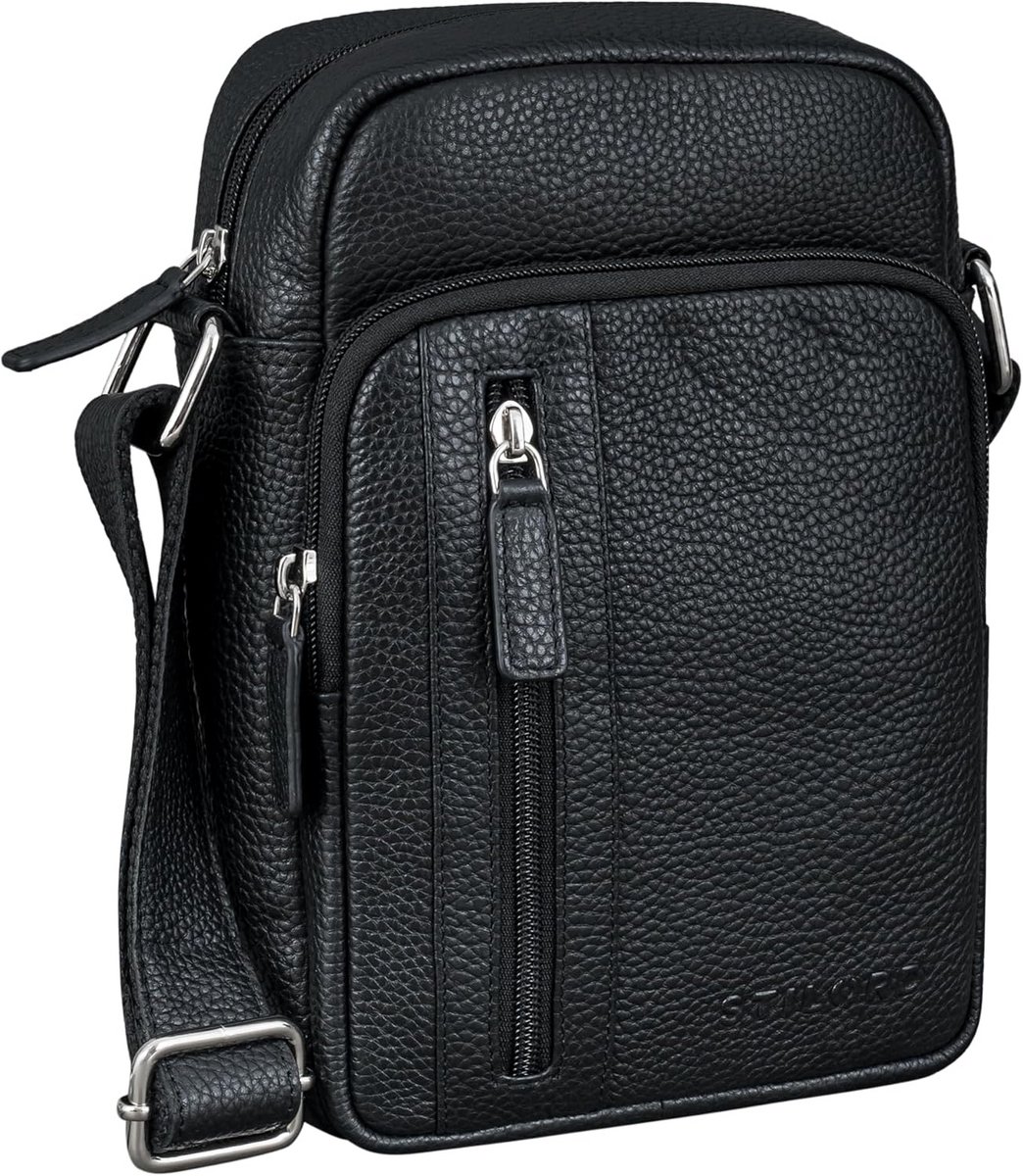Elegante Heren Schoudertas Klein Leer Crossbody Handig Formaat