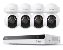 Reolink RLK8-800PT4 4K Beveiligingscamera Systeem met PT Auto-Tracking, 355° Pan / 50° Tilt, 4K PoE Camera's voor Buiten, Slimme AI-detectie, Spotlights & Tweewegcommunicatie, 8CH NVR met 2TB HDD voor 24/7 Opname