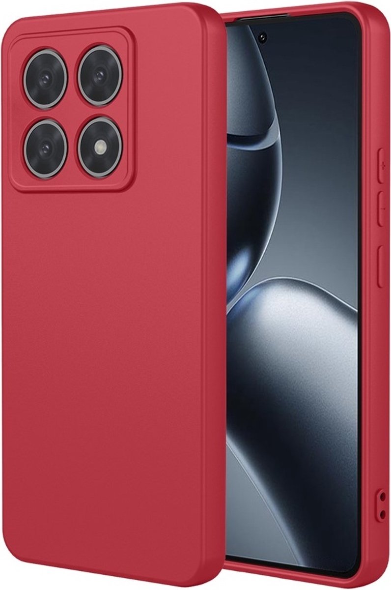 Hoesje geschikt voor Xiaomi 14T Pro - Phonesta Soft Silk Silicone Back Cover - Rood